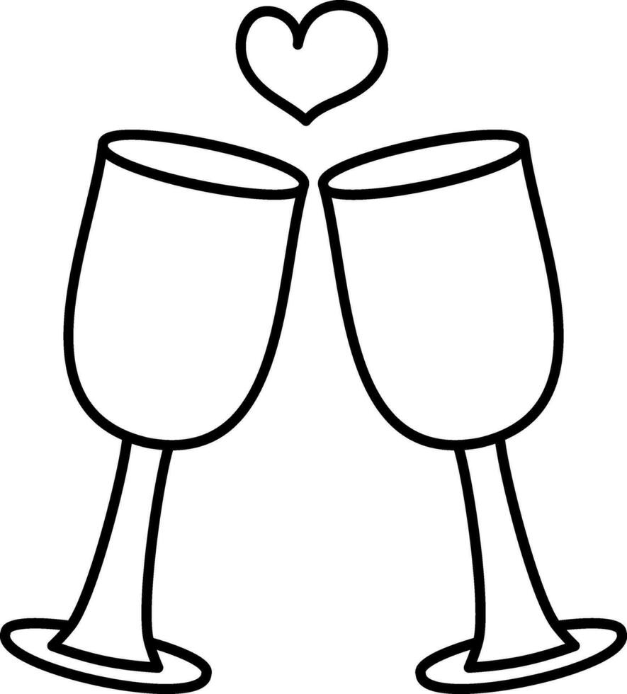 Cheers Glass Icon In Black and Whitelack Outline. vector