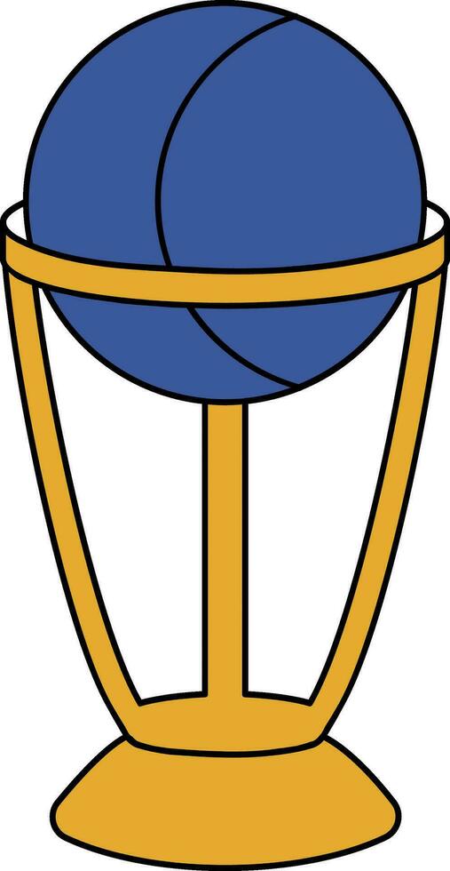 Ball trophy icon in blue and yellow color. vector