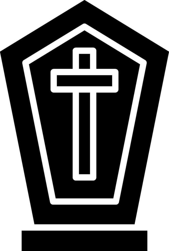 Tombstone Icon In Black And White Color. vector