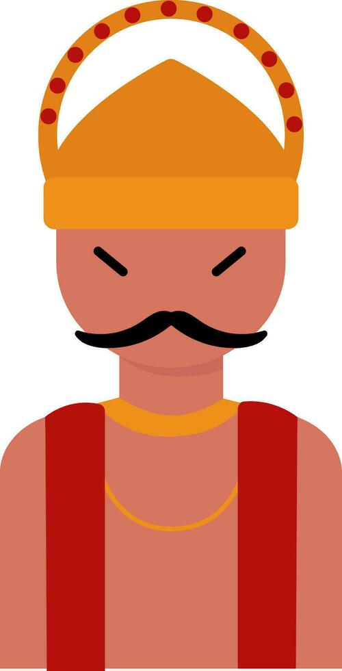 Isolated Ravana Icon In Flat Style. vector