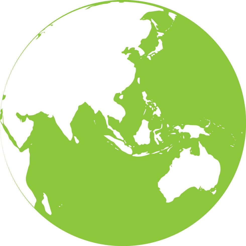 Green globe, ecology icon. vector