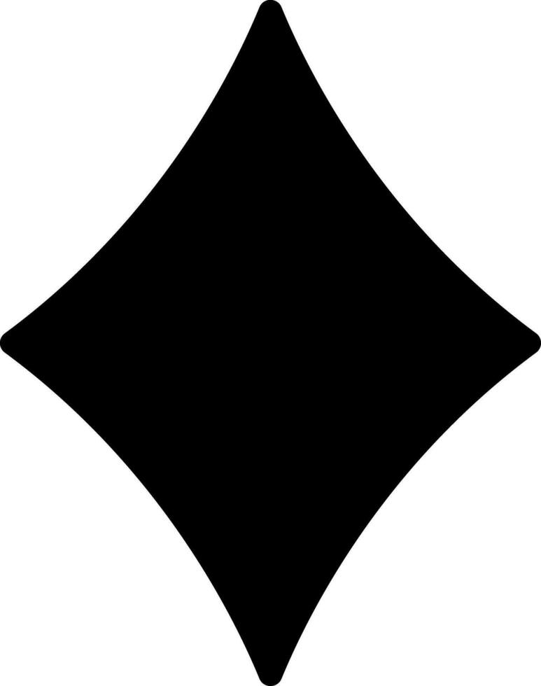 Diamond suit icon in black color. vector
