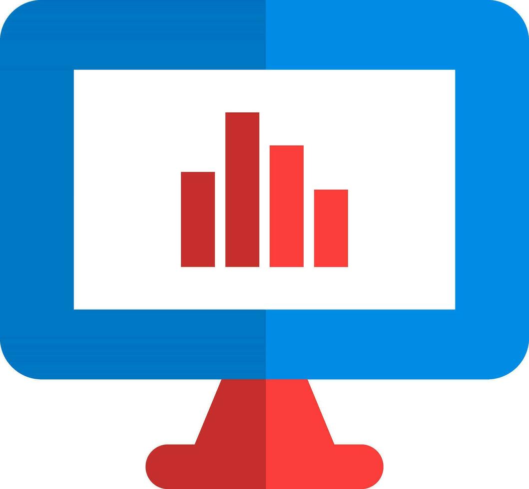 Icon of bar chart monitor in flat style. 25039966 Vector Art at Vecteezy