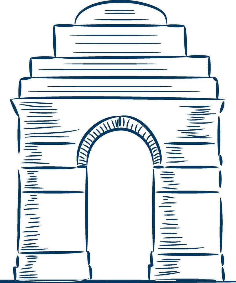Flat illustration of India Gate. vector