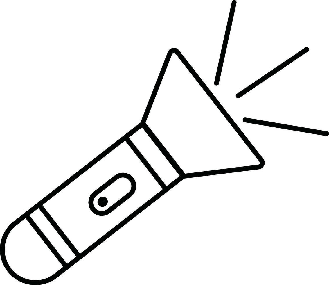 Stroke icon of torch for lighting in isolated. vector