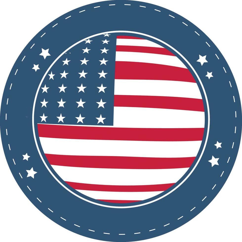 American Flag colors badge for 4th of July. vector