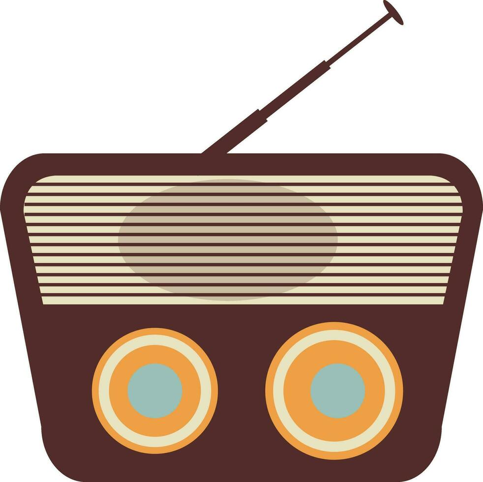 Retro icon of radio. vector