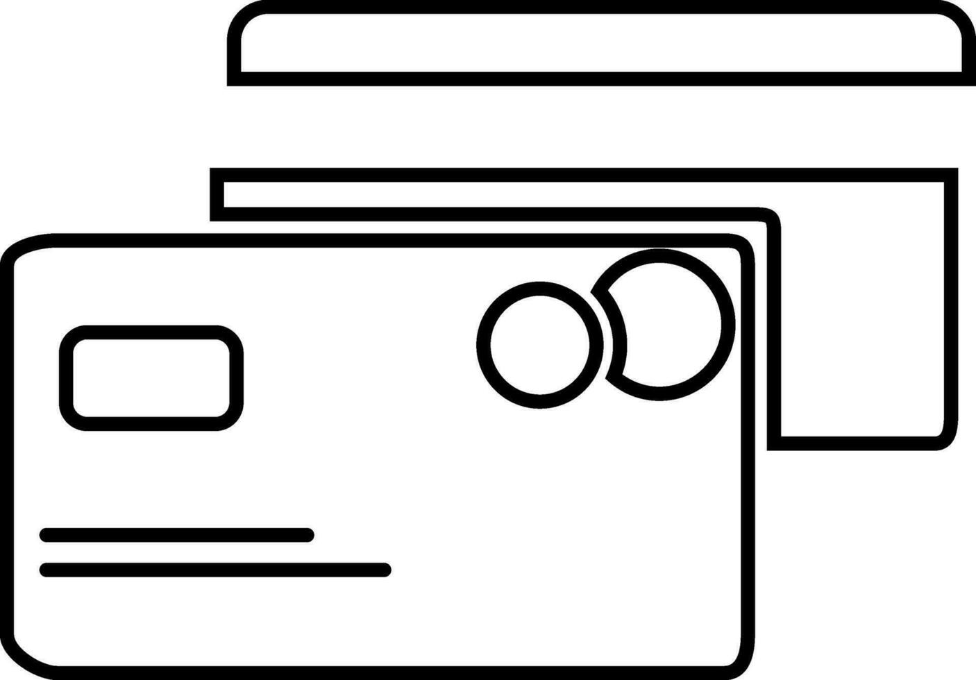 Credit cards in black line art. vector