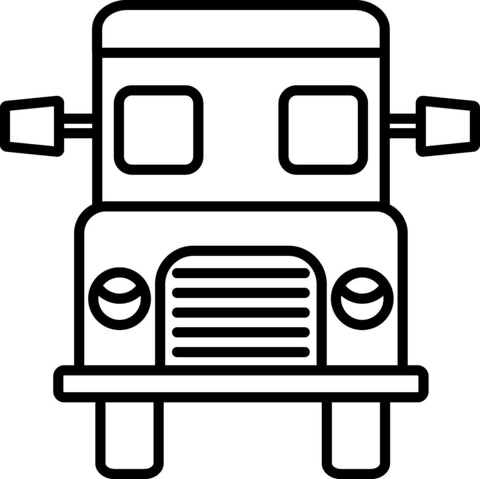 Illustration of a black line art bus. vector