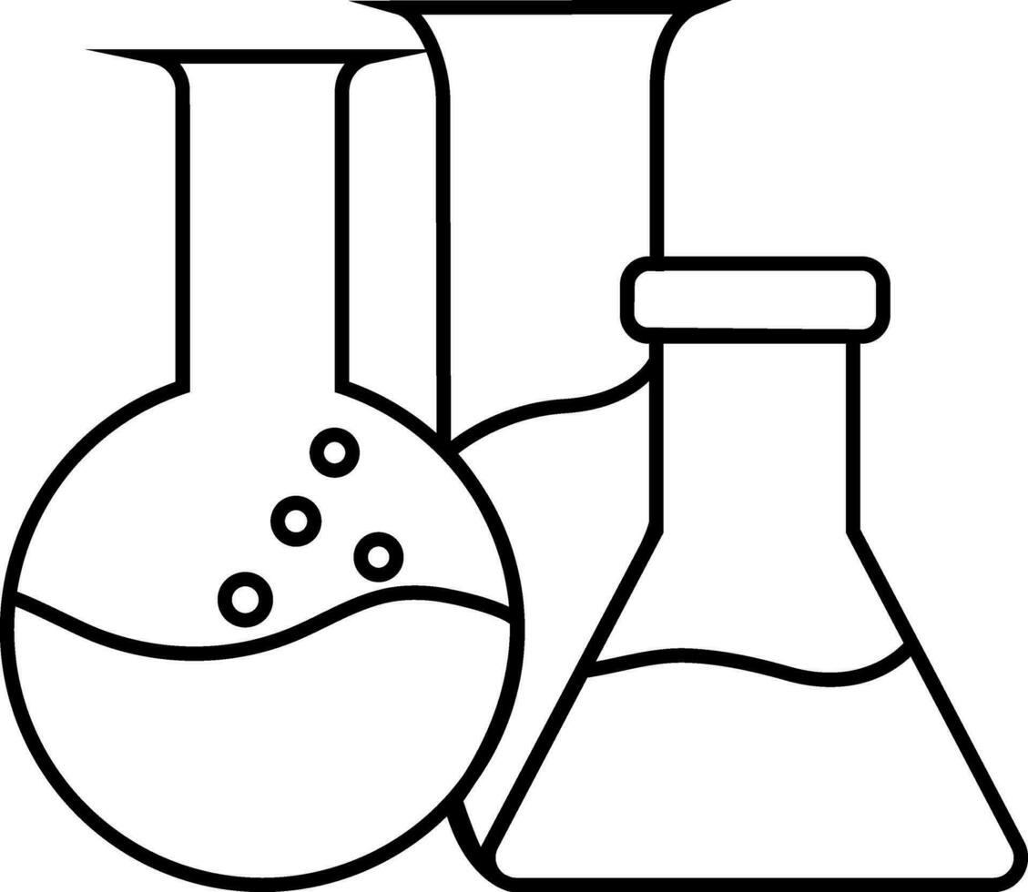 Beaker with test tube and chemical experiment tube. vector