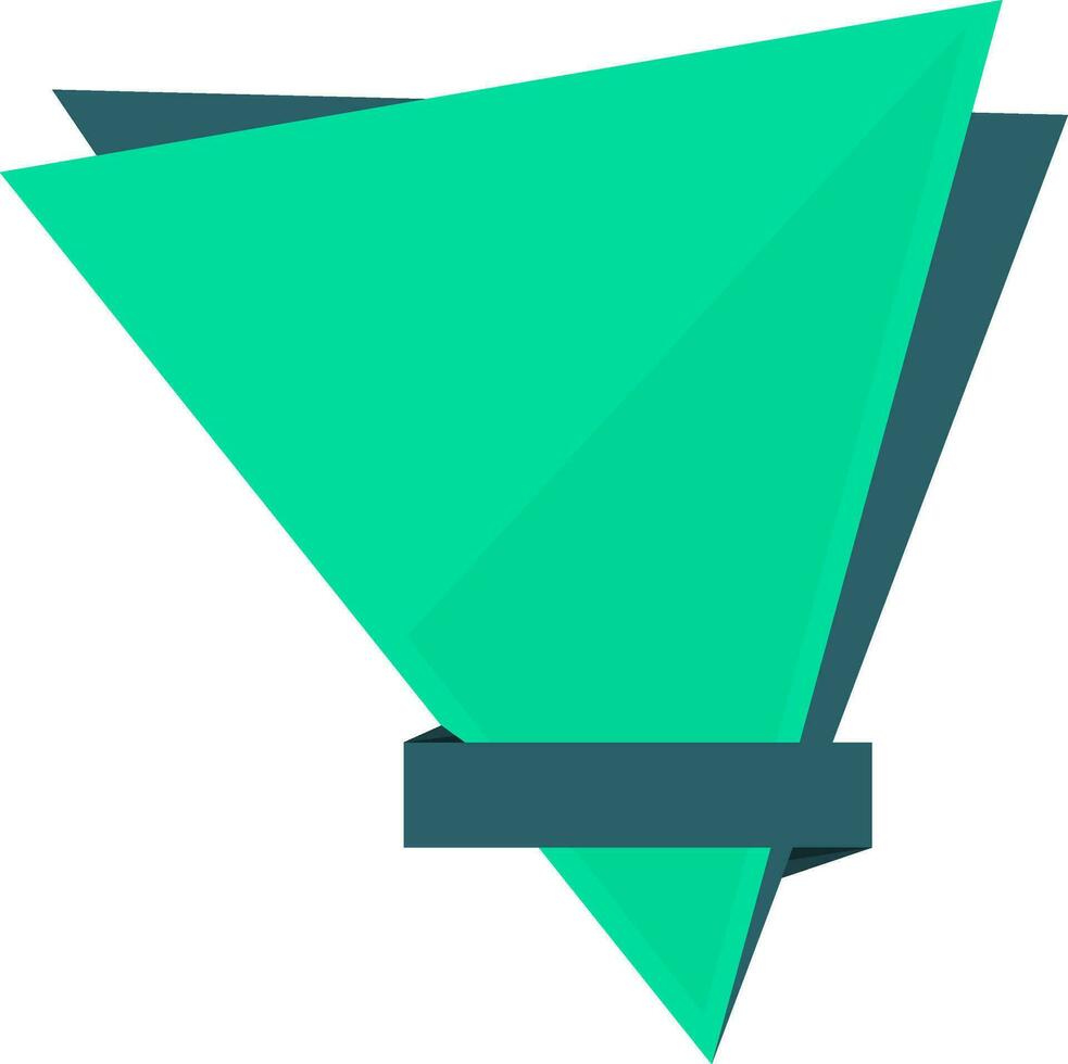 doble triangular forma cinta en verde color. vector