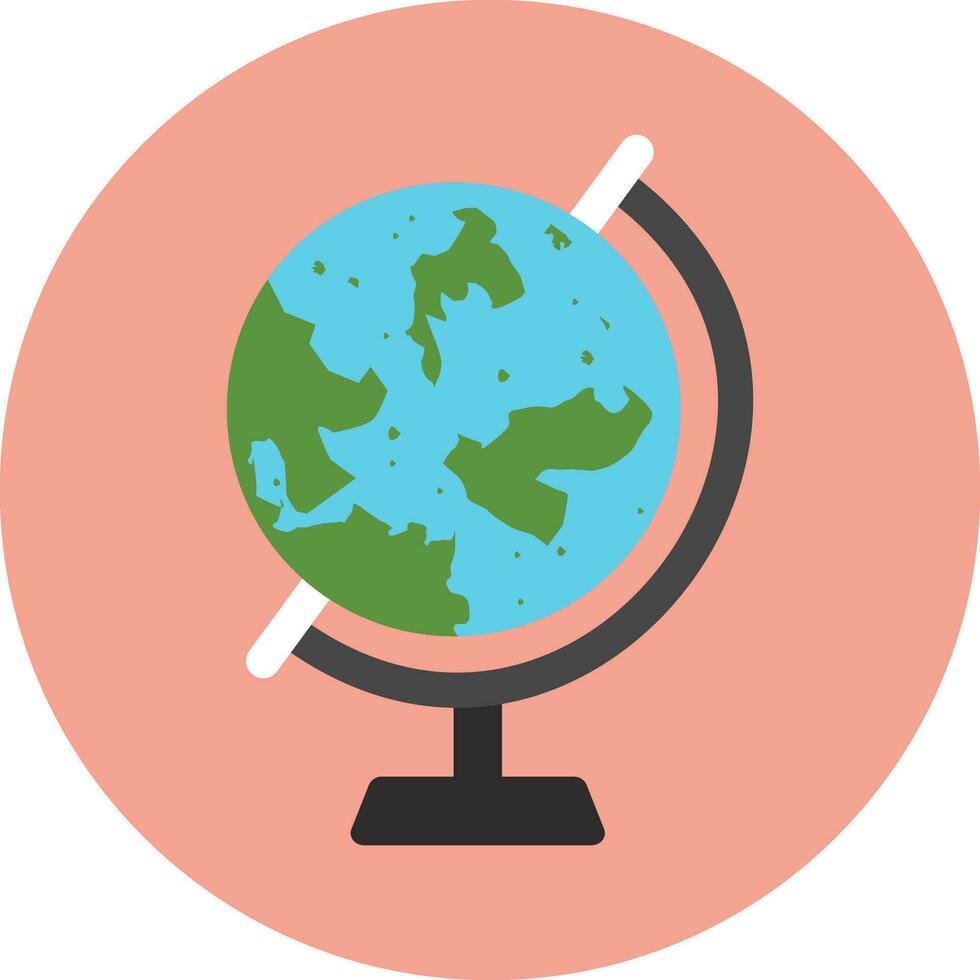 Colorful style of globe icon on circular background. vector