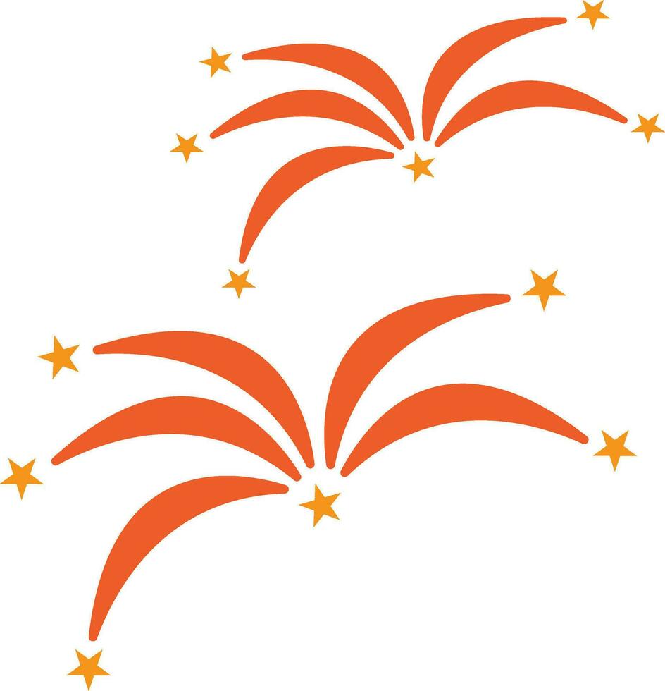 Burning orange laying sparklers. vector