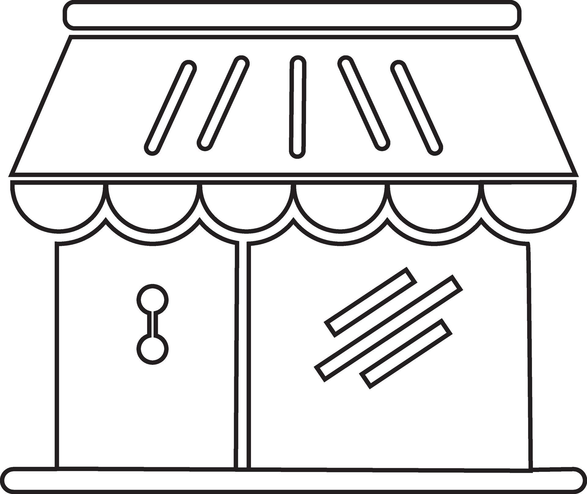 Warehouse in black line art. 25040306 Vector Art at Vecteezy
