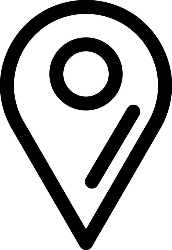 Line art Map pin icon in flat style. vector