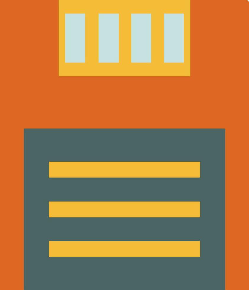 Memory card in orange and yellow color. vector