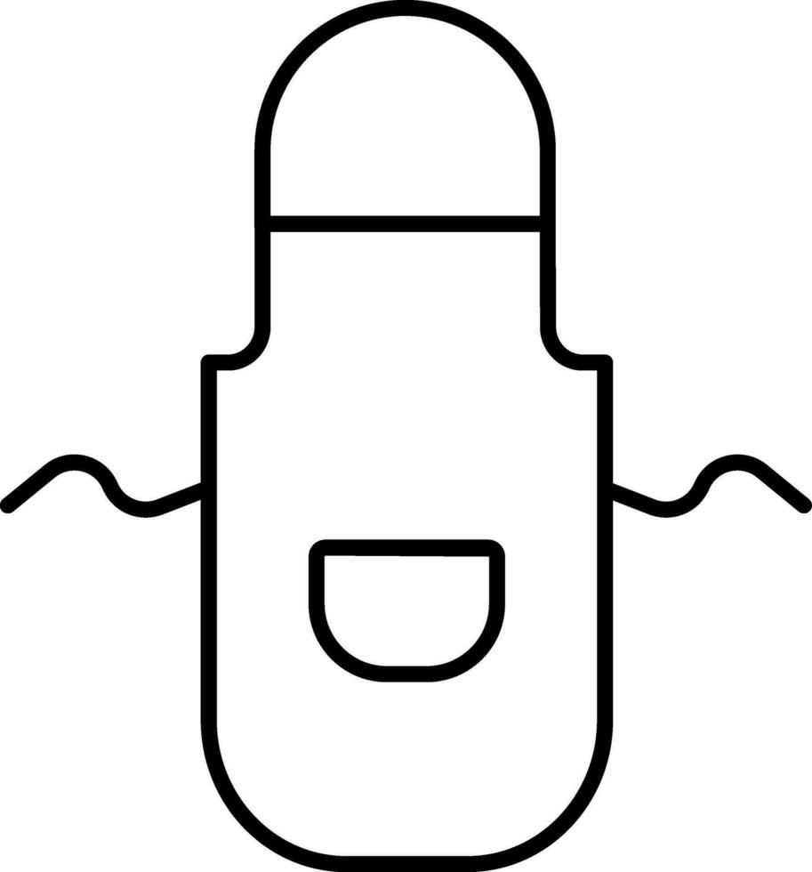 línea Arte delantal icono en plano estilo. vector
