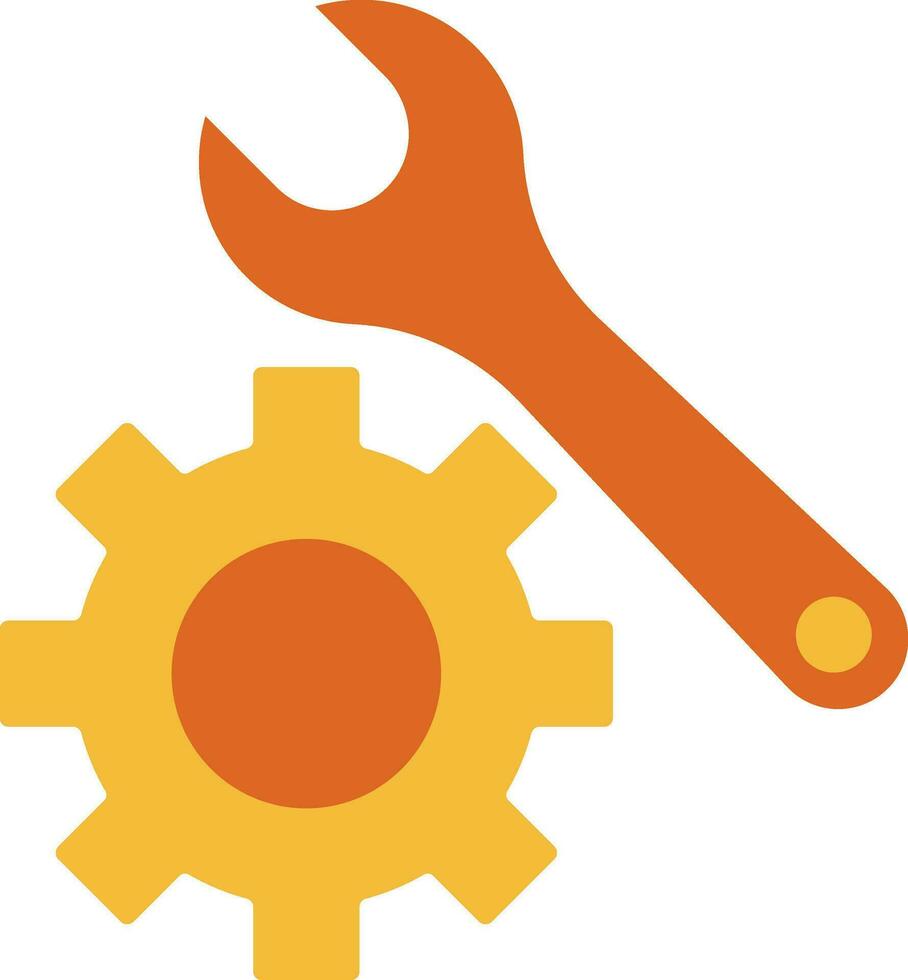 Setting and wrench icon on white background. vector