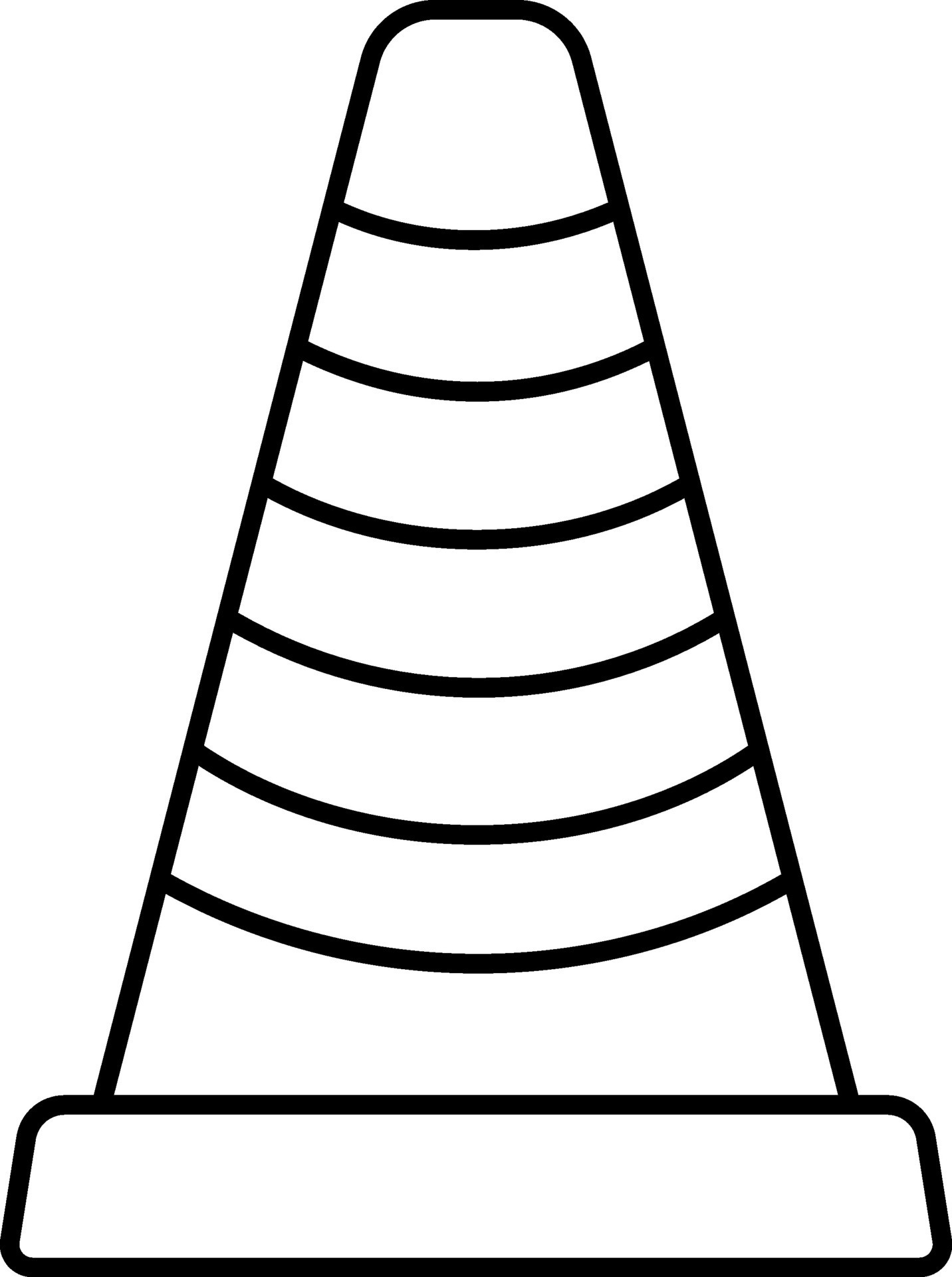Flat style Construction cone icon in black outline. 25040352 Vector Art