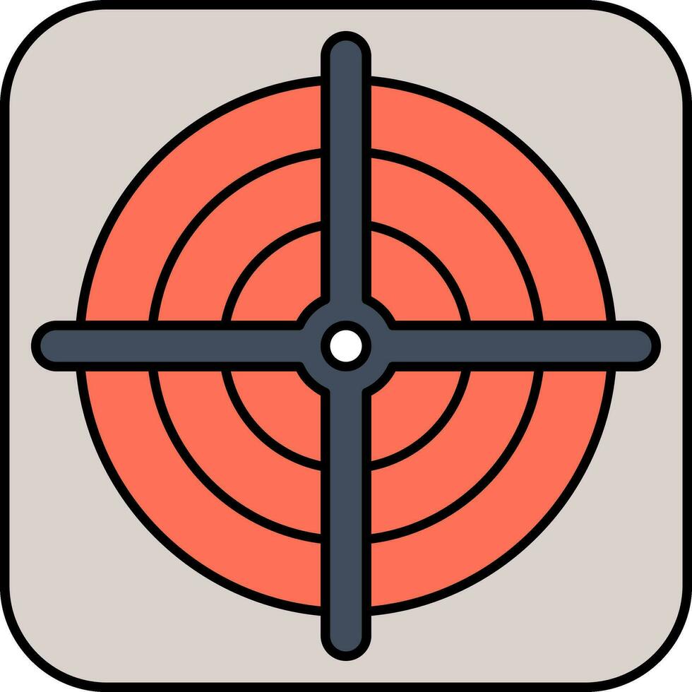 Target board icon in orange and gray color. vector