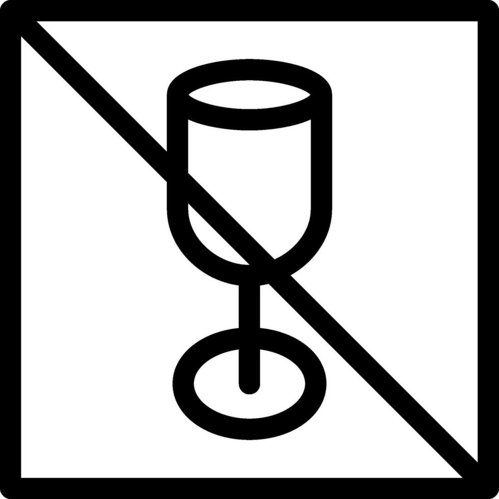 No Drink icon or symbol in black line art. vector