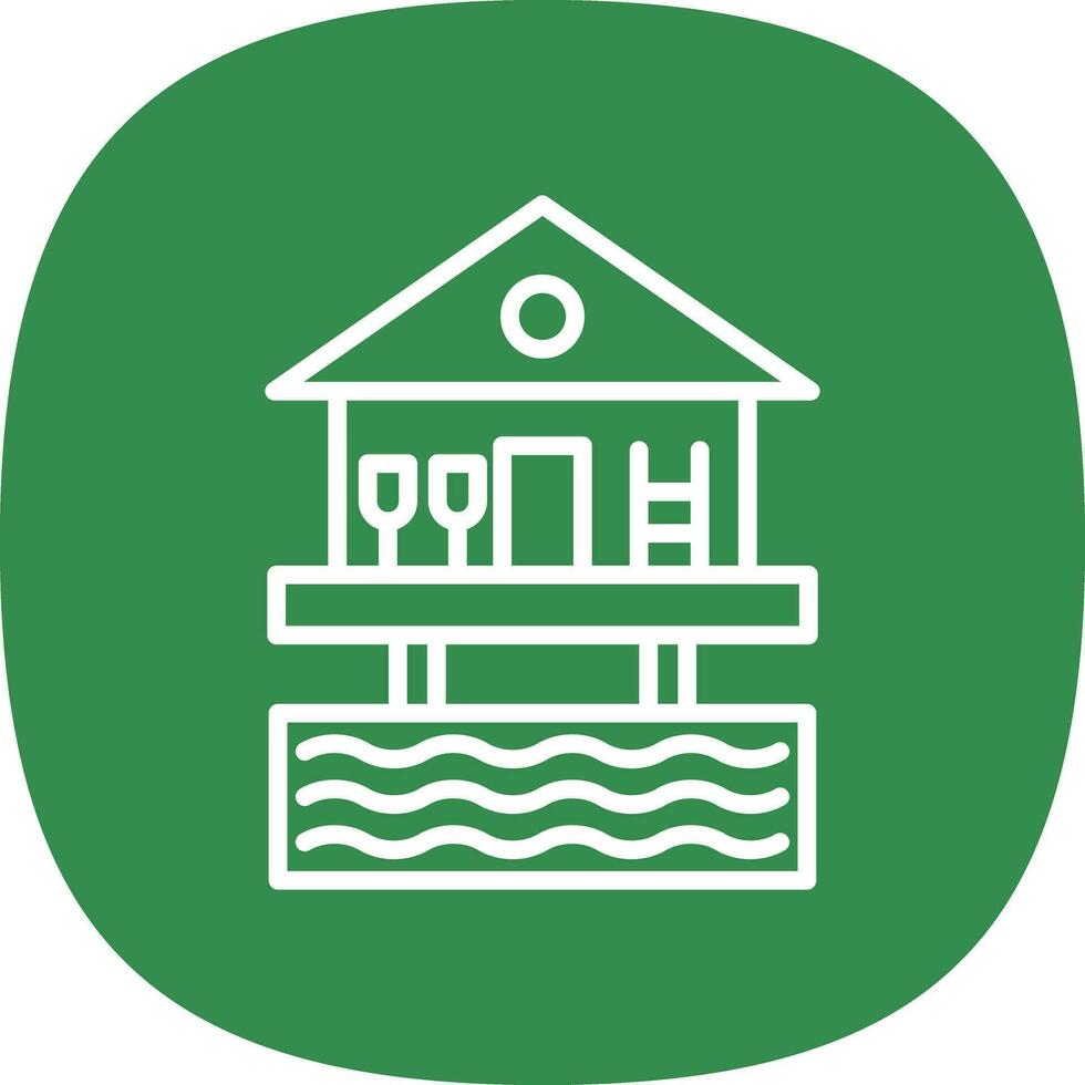 Beach hut Vector Icon Design