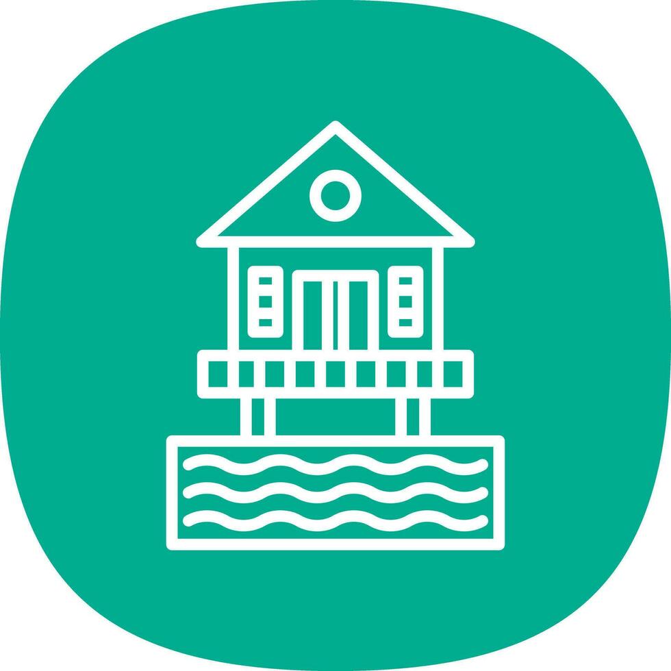 Beach hut Vector Icon Design