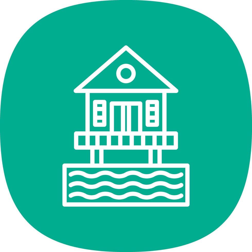 Beach hut Vector Icon Design