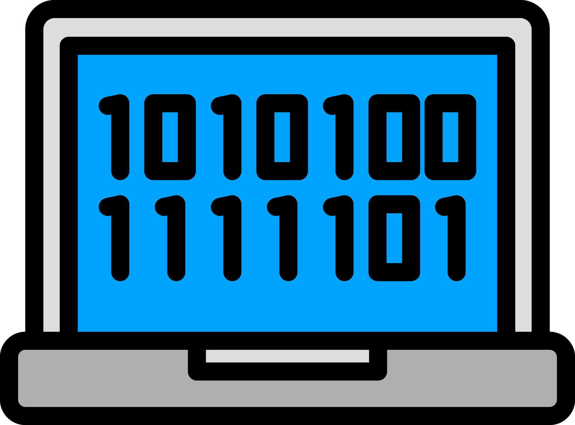 Vector illustration of Binary Code in Laptop Screen. 25040953 Vector ...