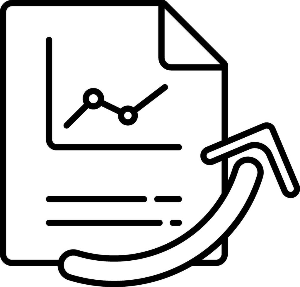 Document paper with up arrow icon in black outline. vector