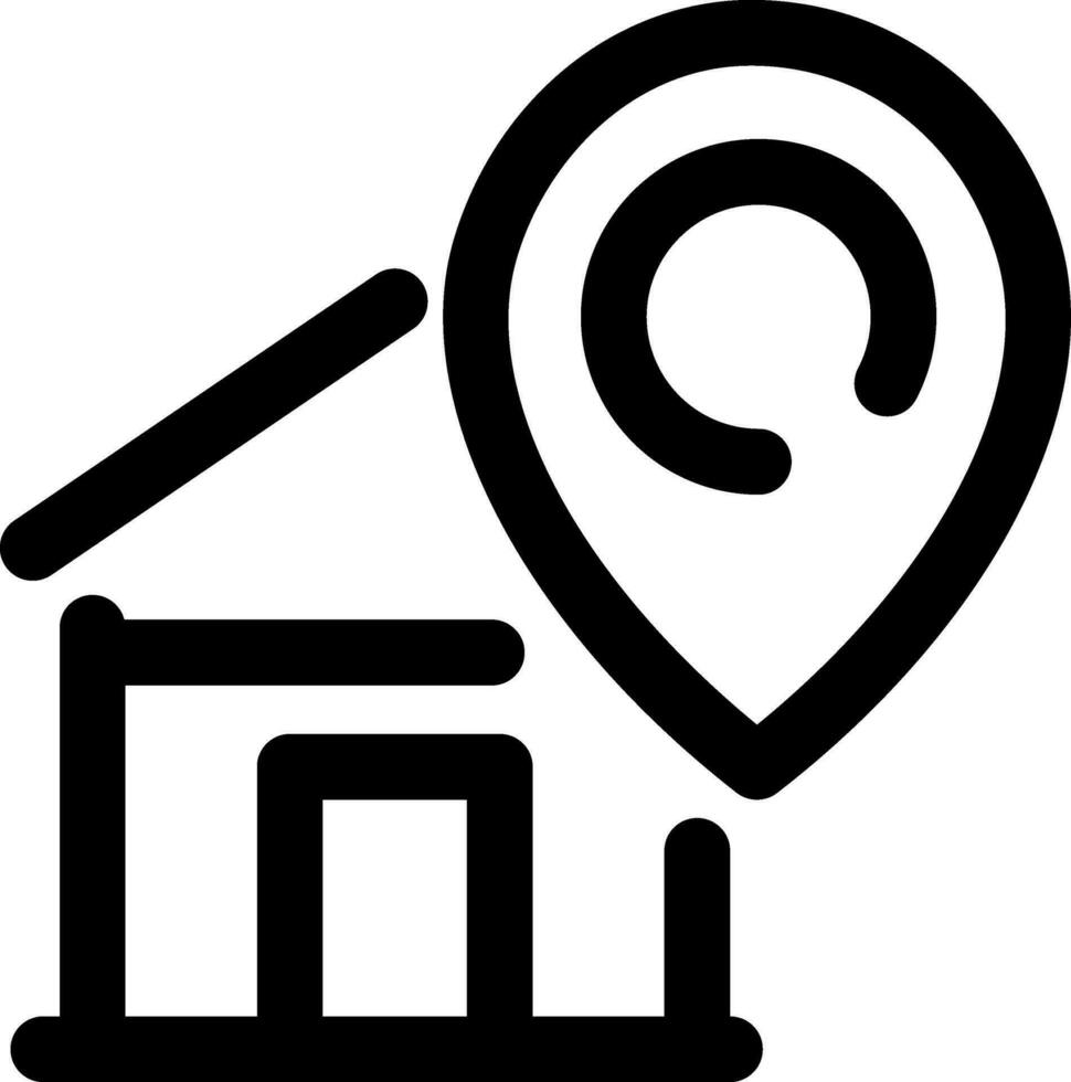 Property location icon in black thin line art. vector