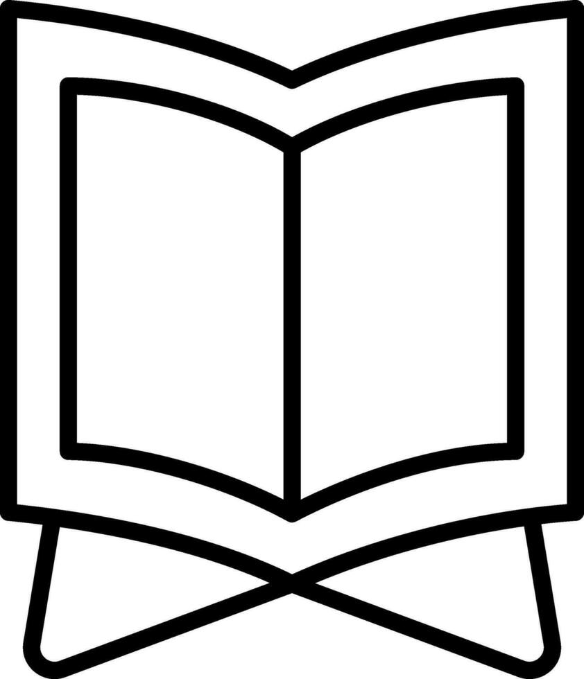 Line art Holy Book Stand icon in flat style. vector