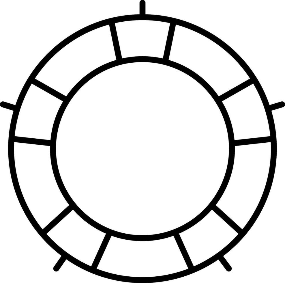 Line art Swimming ring icon in flat style. vector