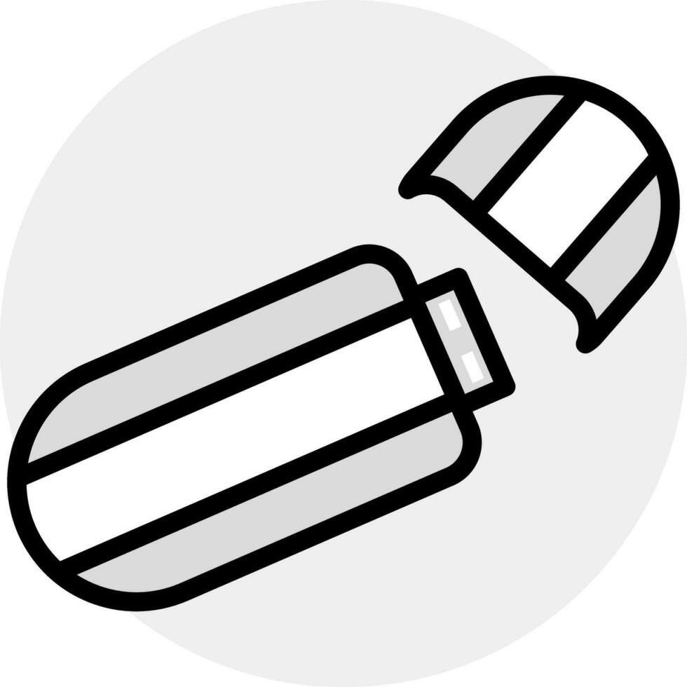 USB or Pendrive icon in gray and black color. vector