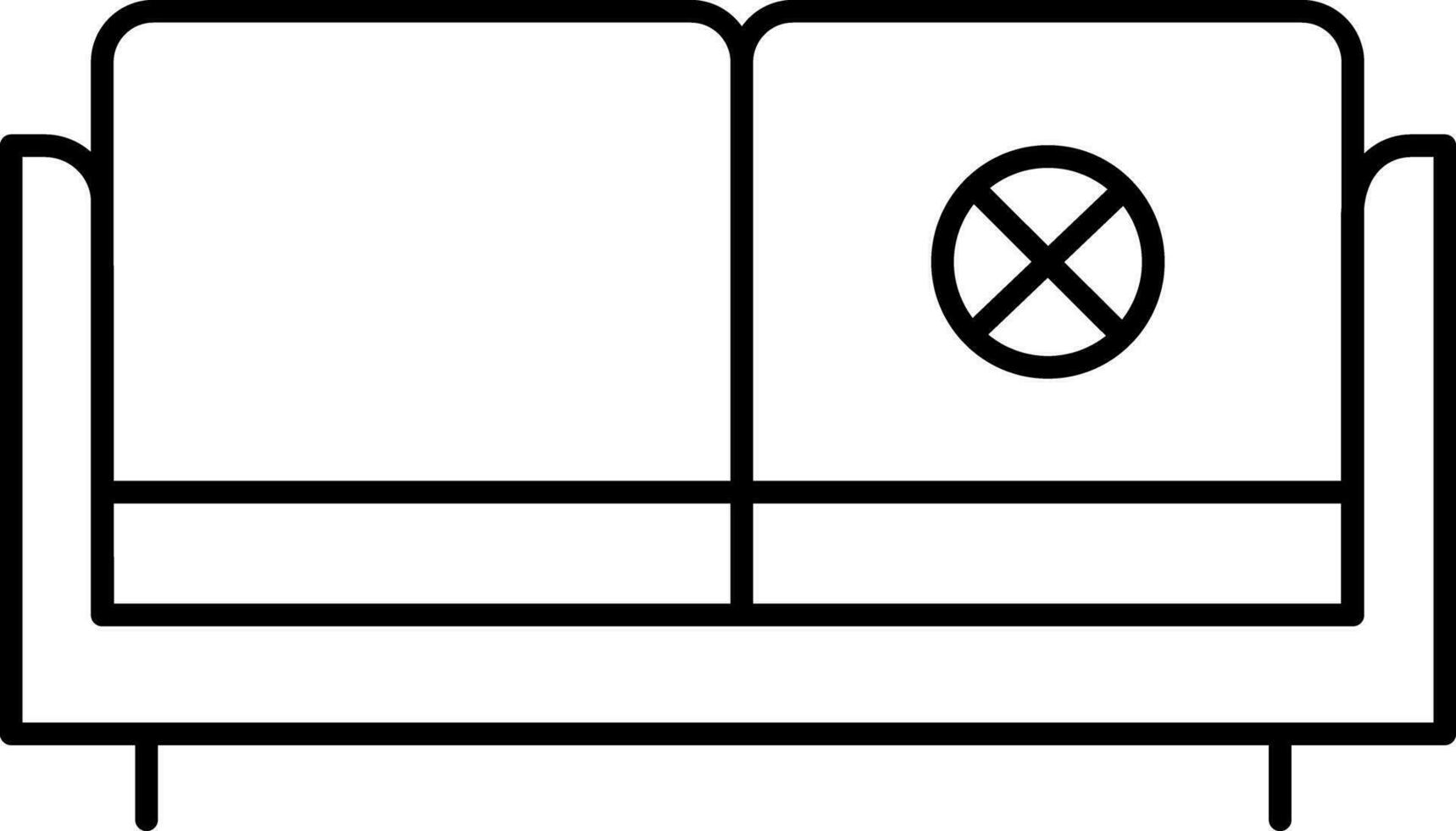 Flat style Cross Mark on Seats Icon in Line Art. vector