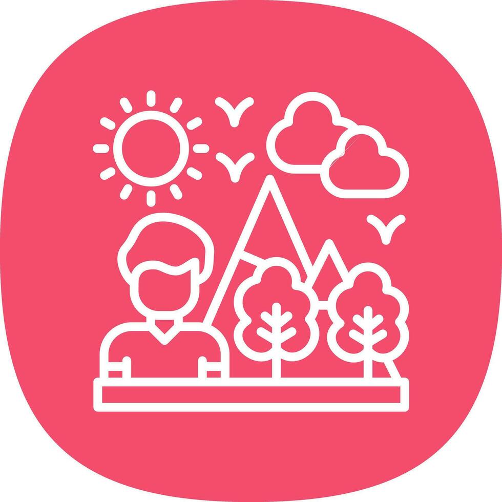 Hiking Vector Icon Design