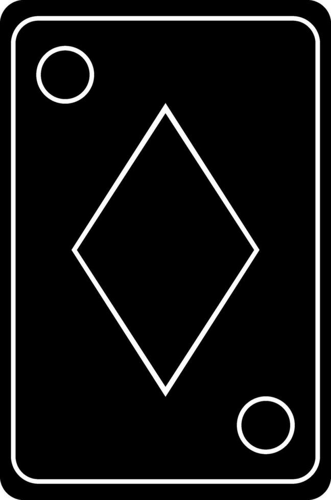 black and white diamond in playing card. vector
