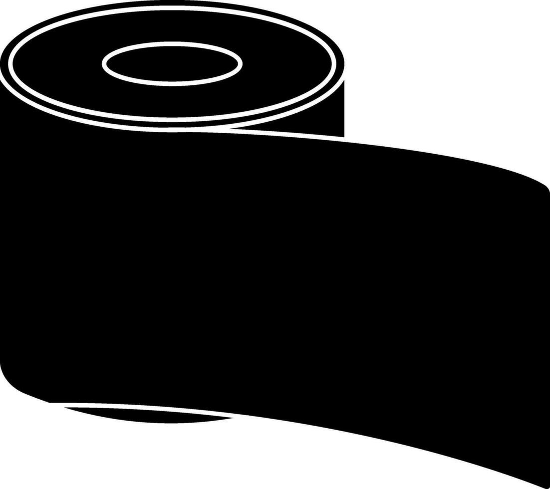 Black medical tape on white background. Glyph icon or symbol. vector