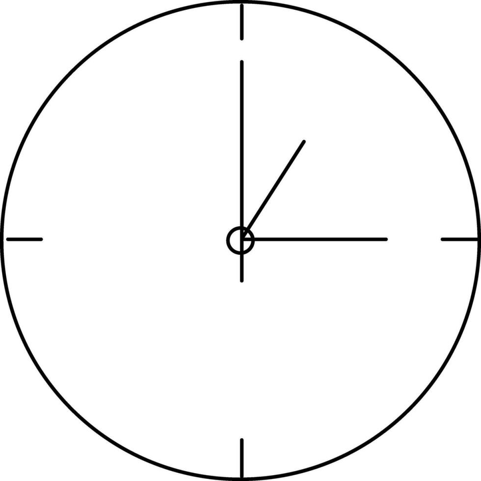 Illustration of a wall clock made by black line art. vector
