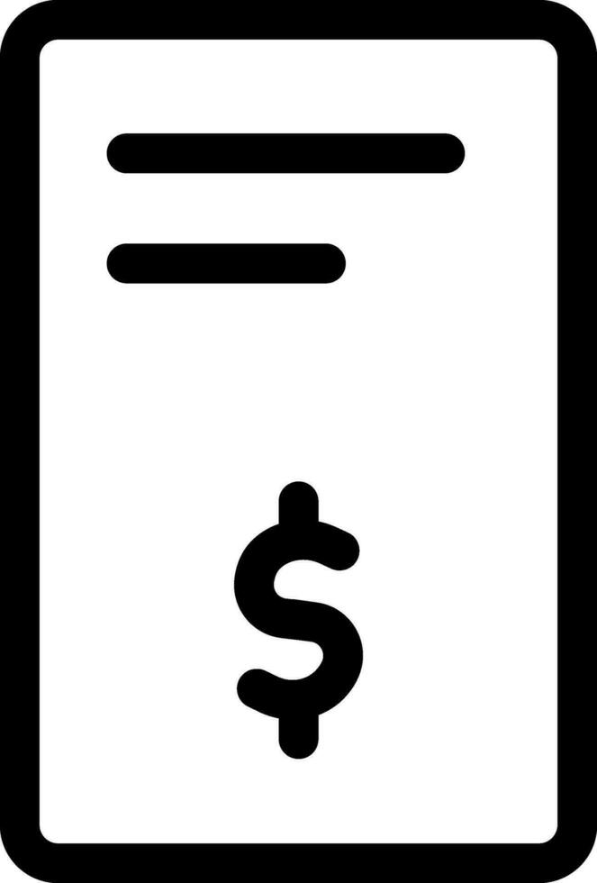 Line art Payment voucher or receipt icon in flat style. vector