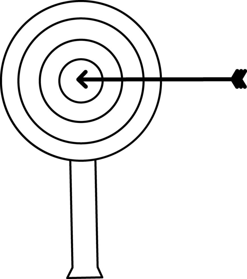 Target arrow board made by black line art. vector
