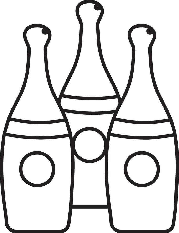 Black line art bowling pin. vector