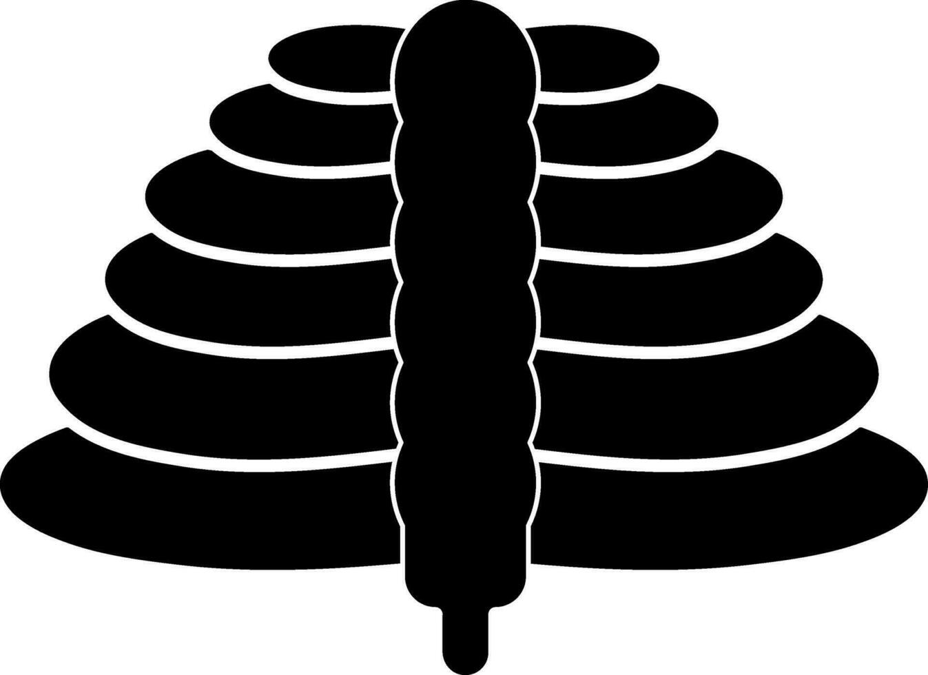 black and white ribs skeleton. vector