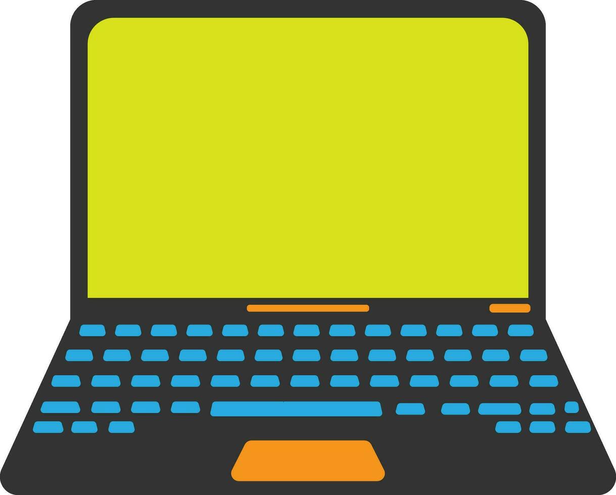 Flat style laptop icon. vector