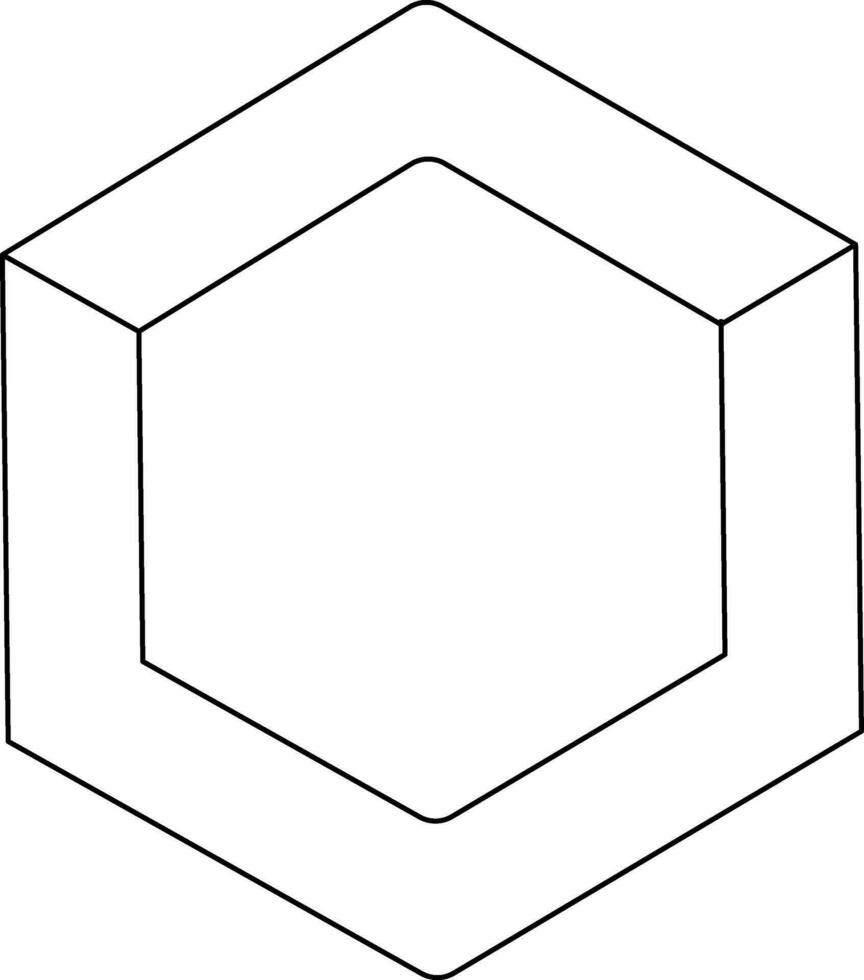 Blank line art hexagon shape. vector