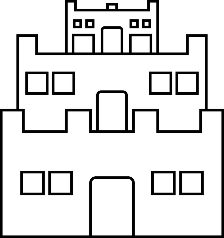 negro línea Arte edificio. vector