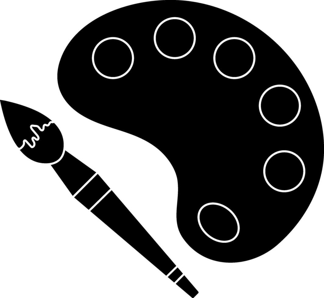 Art palette with paint brush. vector