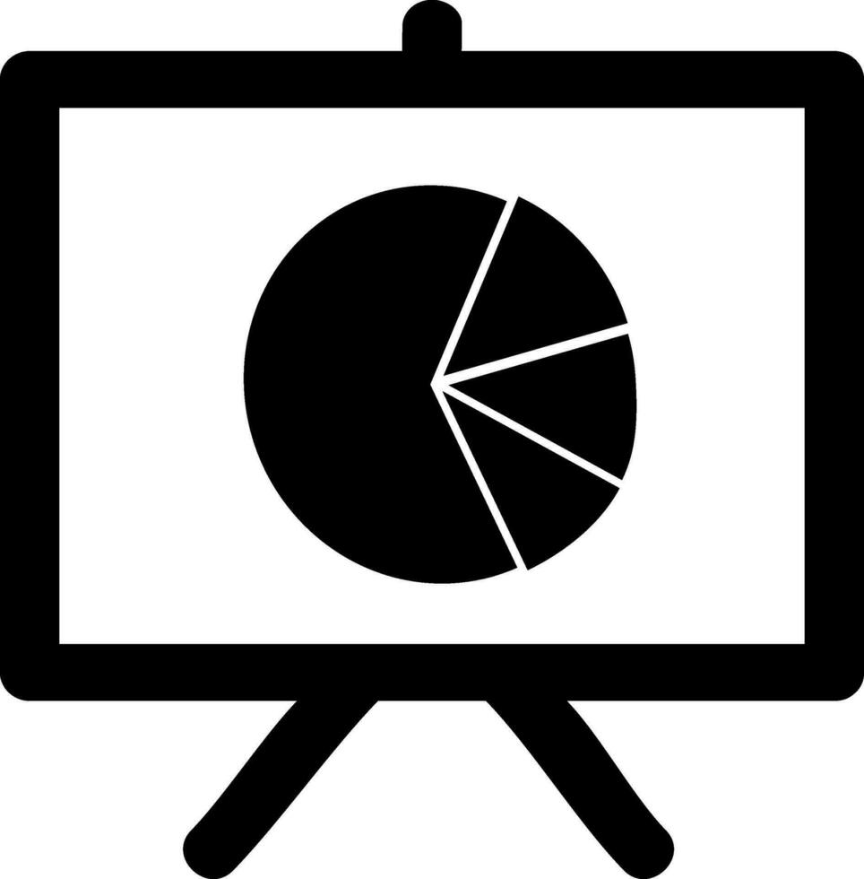 White board icon with pie chart. vector