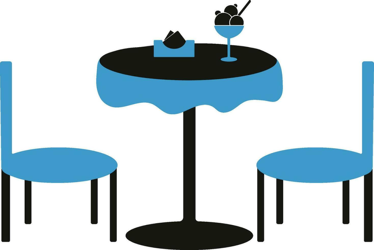 Round Table with Chairs. vector