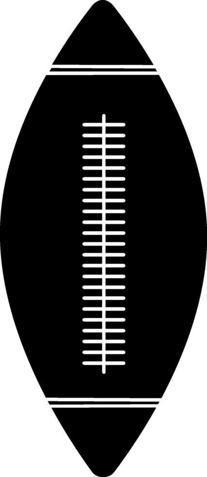 Rugby ball icon for playing concept in glyph style. vector